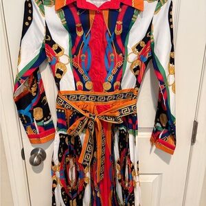Modern Vintage Multicolor Midi Dress